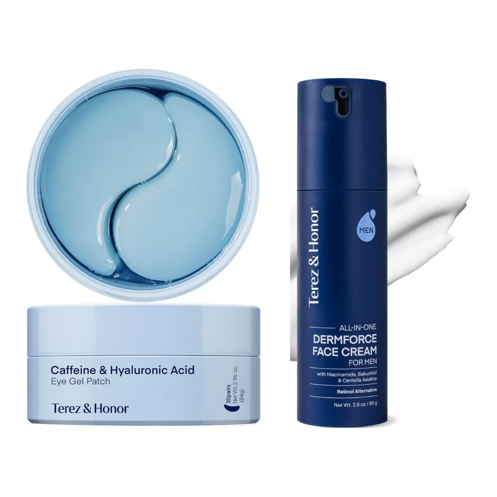 Caffeine Eye Patches & Men’s Face Cream Duo