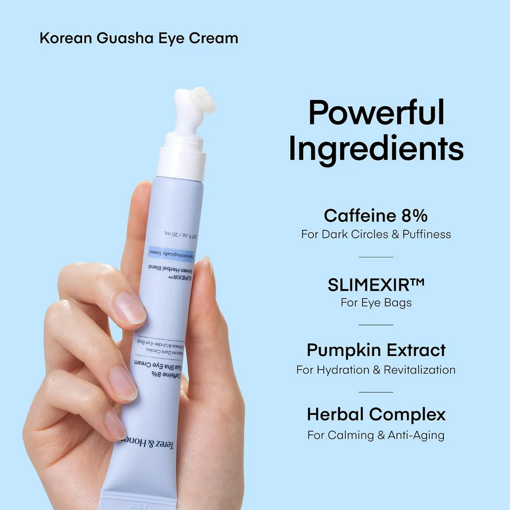 Caffeine Eye Patches & Gua Sha Eye Cream Kit, view 7
